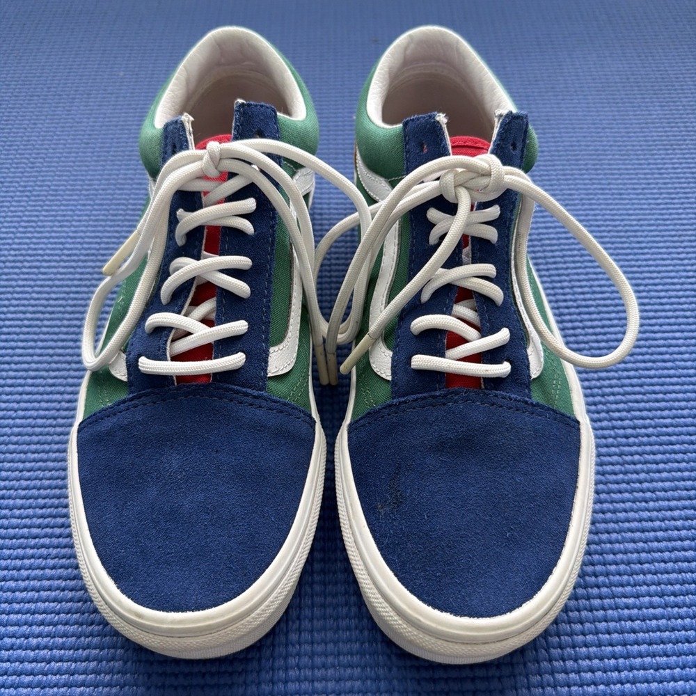 Vans Old Skool Platform Sneakers Men's 7.5/ Women's 9 Colorblock Blue Green Red - Picture 9 of 9